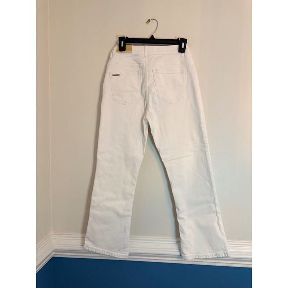 Michael Kors Selma high-rise crop flare white jeans size 4 NWT - Picture 6 of 6